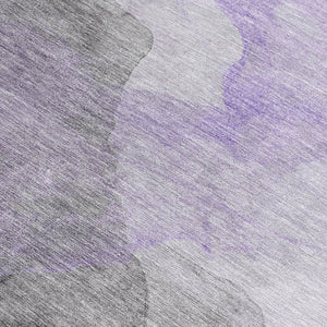 HomeRoots 5' Stylish Lavender and Gray Abstract Washable Area Rug for Indoor and Outdoor Spaces, Durable Design 9' X 12' 631837