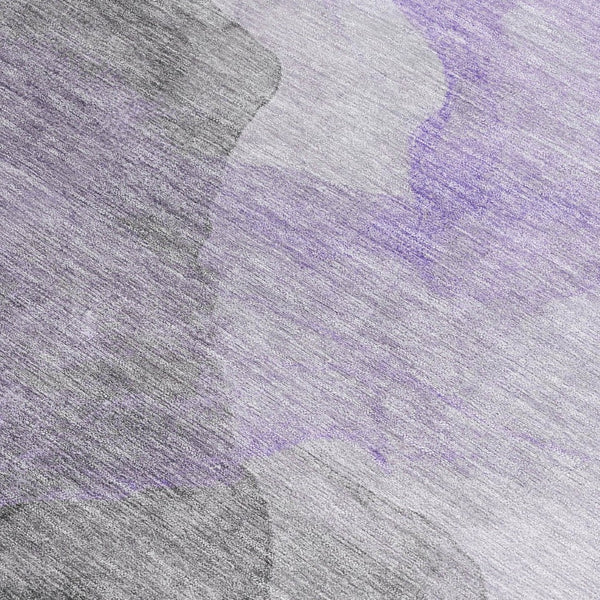 HomeRoots 5' Stylish Lavender and Gray Abstract Washable Area Rug for Indoor and Outdoor Spaces, Durable Design 9' X 12' 631837