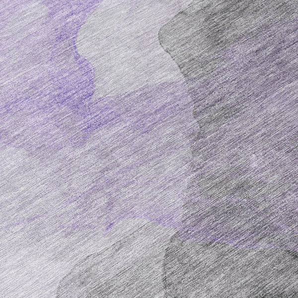 HomeRoots 5' Stylish Lavender and Gray Abstract Washable Area Rug for Indoor and Outdoor Spaces, Durable Design 9' X 12' 631837