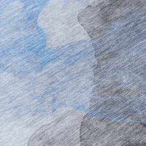 HomeRoots 5' Modern Sky Blue and Gray Abstract Area Rug – Durable, Washable Design for Indoor and Outdoor Use 8' X 10' 631848