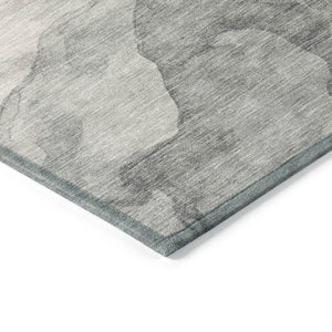 HomeRoots 5' Contemporary Salmon and Gray Abstract Washable Area Rug for Indoor and Outdoor Spaces Upgrade 8' Round 631853