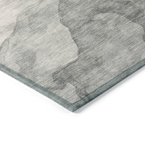HomeRoots 5' Contemporary Salmon and Gray Abstract Washable Area Rug for Indoor and Outdoor Spaces Upgrade 8' Round 631853