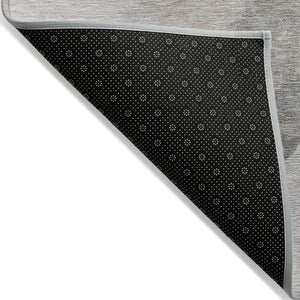HomeRoots 5' Contemporary Salmon and Gray Abstract Washable Area Rug for Indoor and Outdoor Spaces Upgrade 8' X 10' 631854