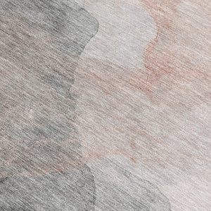 HomeRoots 5' Contemporary Salmon and Gray Abstract Washable Area Rug for Indoor and Outdoor Spaces Upgrade 9' X 12' 631855