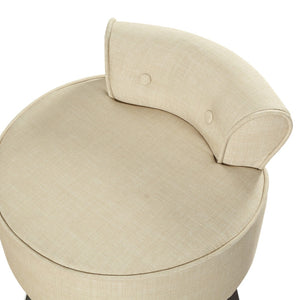 HomeRoots 18" Beige Tufted Round Footstool – Stylish Multi-Functional Accent for Living Room Comfort & Support 631863