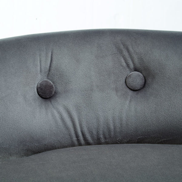 HomeRoots 18" Plush Light Gray Velvet Tufted Round Footstool - Versatile Ottoman for Stylish Living Spaces 631866