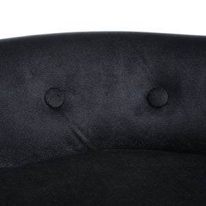 HomeRoots 18" Black Velvet Tufted Round Footstool - Modern Accent for Comfort, Versatility & Stylish Living Spaces 631871