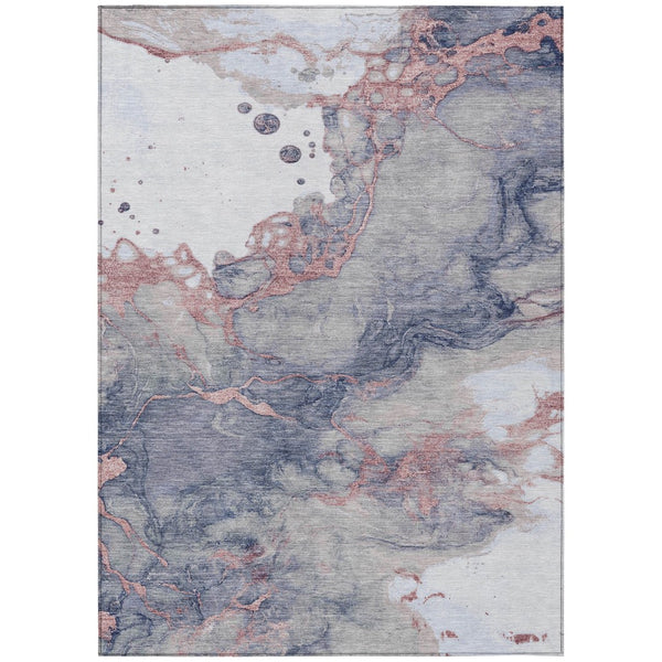 HomeRoots 5' Blush and Gray Abstract Area Rug - Stylish, Washable, Durable for Indoor and Outdoor Use 5' X 8' 631874
