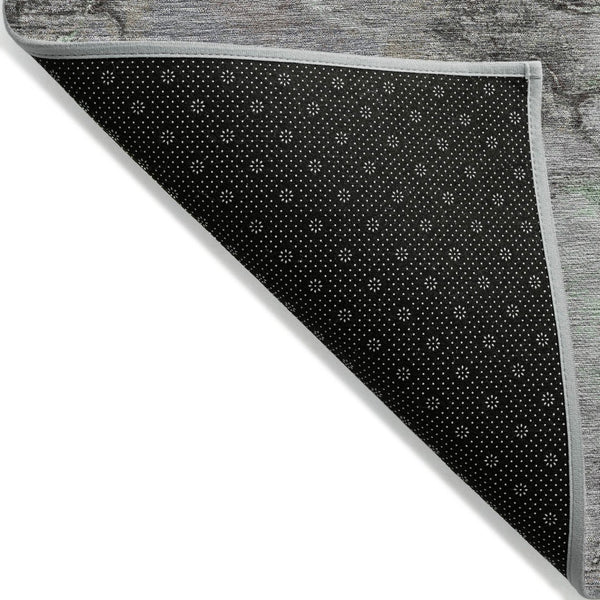 HomeRoots 5' Modern Green and Gray Abstract Washable Area Rug for Indoor and Outdoor Spaces - Easy Care Design 8' X 10' 631882