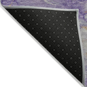 HomeRoots 5' Vibrant Purple and Gold Abstract Indoor Outdoor Area Rug - Stylish, Durable, and Washable Design 8' X 10' 631888