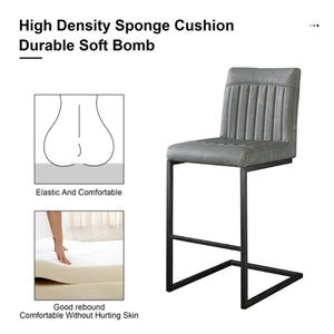 English Elm Faux Leather Counter Stools Set of Two Ergonomic Curved Back Metal Frame Kitchen Seating W5096P400639