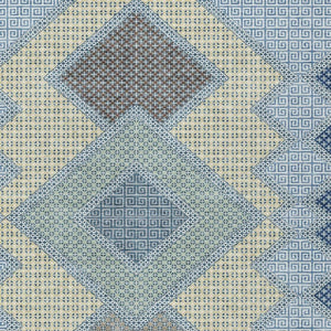 HomeRoots 5' Stylish Geometric Washable Area Rug in Denim Blue, Gray & Brown for Indoor/Outdoor Use 5' X 8' 631904