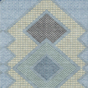 HomeRoots 5' Stylish Geometric Washable Area Rug in Denim Blue, Gray & Brown for Indoor/Outdoor Use 10' X 14' 631908