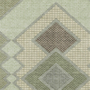HomeRoots 5' Durable Geometric Area Rug in Green, Gray & Taupe – Stylish, Washable for Indoor & Outdoor Use 8' X 10' 631912