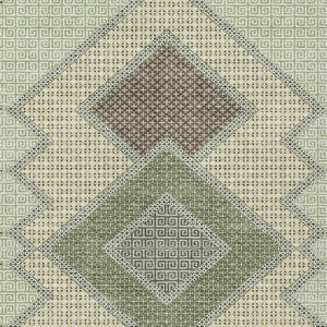 HomeRoots 10' Stylish Geometric Area Rug in Green, Gray & Taupe – Durable, Washable for Indoor/Outdoor Use! 631914