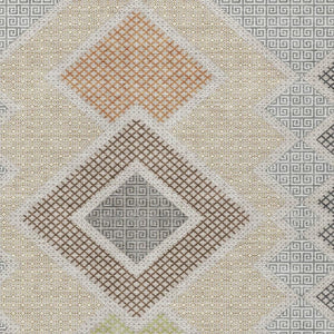 HomeRoots 5' Modern Geometric Washable Area Rug in Pewter, Copper, and Silver – Durable Indoor/Outdoor Style 10' X 14' 631926