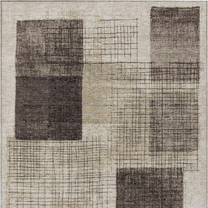 HomeRoots 5' Brown and Taupe Geometric Area Rug - Stylish, Durable, and Washable for Indoor and Outdoor Use 8' X 10' 631930