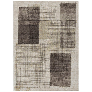 HomeRoots 5' Brown and Taupe Geometric Area Rug - Stylish, Durable, and Washable for Indoor and Outdoor Use 8' X 10' 631930