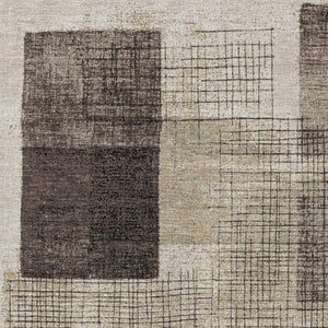 HomeRoots 5' Brown and Taupe Geometric Area Rug - Stylish, Durable, and Washable for Indoor and Outdoor Use 8' X 10' 631930