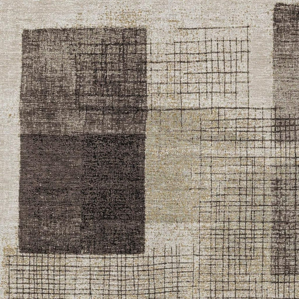 HomeRoots 5' Brown and Taupe Geometric Area Rug - Stylish, Durable, and Washable for Indoor and Outdoor Use 8' X 10' 631930