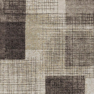HomeRoots 5' Brown and Taupe Geometric Area Rug - Stylish, Durable, and Washable for Indoor and Outdoor Use 9' X 12' 631931