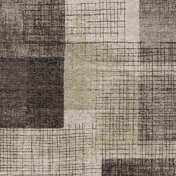HomeRoots 5' Brown and Taupe Geometric Area Rug - Stylish, Durable, and Washable for Indoor and Outdoor Use 10' X 14' 631932
