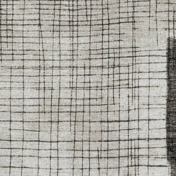 HomeRoots 5' Modern Ivory and Black Geometric Area Rug - Washable, Durable, Indoor/Outdoor, Stylish Accent 8' X 10' 631936