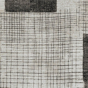 HomeRoots 5' Modern Ivory and Black Geometric Area Rug - Washable, Durable, Indoor/Outdoor, Stylish Accent 10' X 14' 631938