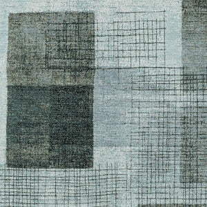 HomeRoots 5' Stylish Teal Blue and Gray Geometric Washable Area Rug for Indoor and Outdoor Spaces, Durable & Easy Care 8' X 10' 631942