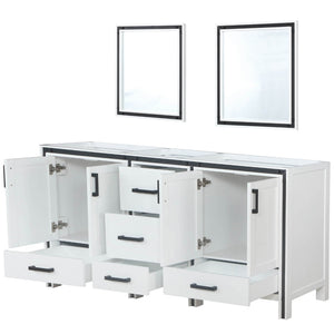 English Elm White Double Bath Vanity With Mirrors, 72" W, Elegant Design, Ample Storage & Easy Installation B2731S00583-GIGA