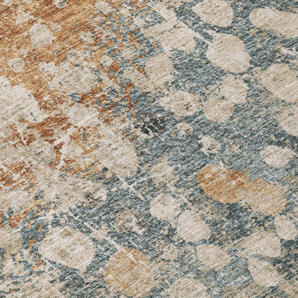 HomeRoots 5' Beige and Copper Abstract Area Rug - Stylish, Washable, Durable Design for Indoor & Outdoor Spaces 8' X 10' 631960