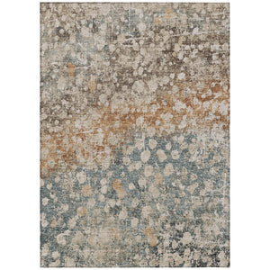 HomeRoots 5' Beige and Copper Abstract Area Rug - Stylish, Washable, Durable Design for Indoor & Outdoor Spaces 9' X 12' 631961