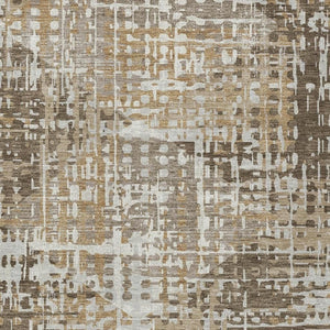HomeRoots 5' Brown and Ivory Geometric Washable Area Rug - Durable, Stylish, Indoor/Outdoor Versatility 9' X 12' 631997