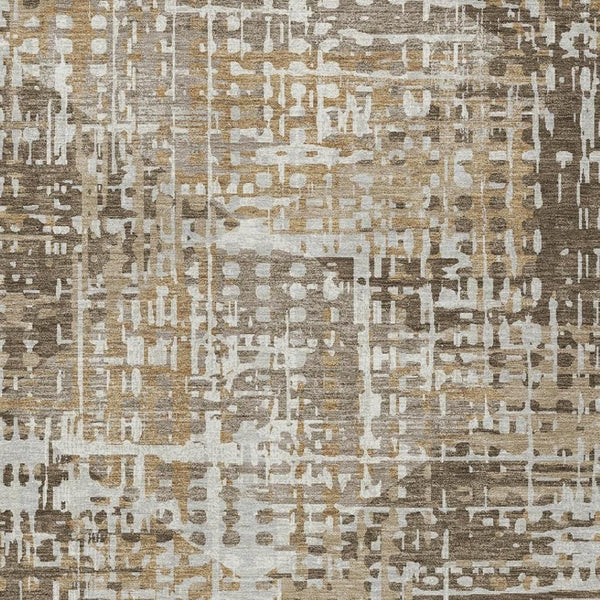 HomeRoots 5' Brown and Ivory Geometric Washable Area Rug - Durable, Stylish, Indoor/Outdoor Versatility 9' X 12' 631997