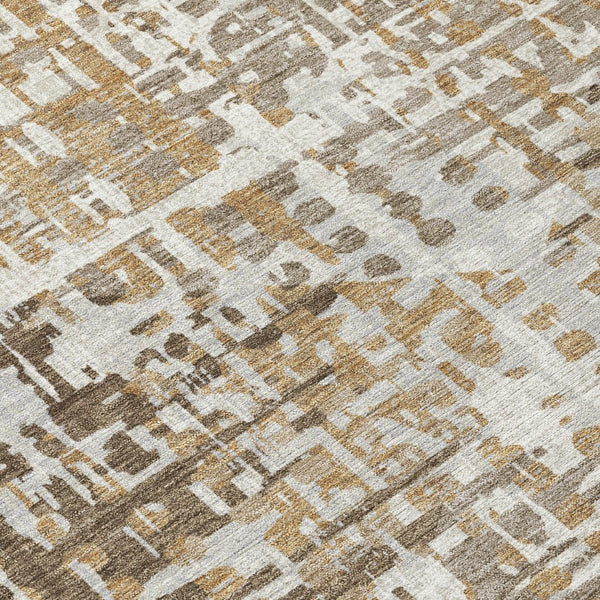 HomeRoots 5' Brown and Ivory Geometric Washable Area Rug - Durable, Stylish, Indoor/Outdoor Versatility 9' X 12' 631997