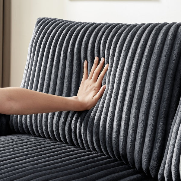 English Elm 71" Loveseat Dark Grey Corduroy Sofa with USB Port, Built-In Armrest Storage & Durable Frame W542P210622