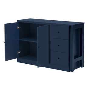English Elm U_style Extendable Wooden Sideboard with 3 Drawers and 2 Doors for Entryway Living Room N711P334768V