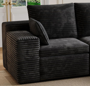 English Elm U Shape Modular Sectional Sofa - Stylish Corduroy Sleeper Couch For Space-Efficient Living Rooms W1825S00026-GIGA