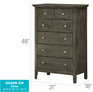 English Elm Hammond Elegant Silver Champagne Dresser with Dovetail Drawers, Soft-Close Hardware, Durable Veneer Finish Gray 52 L x 35 W x 21 H B078108312