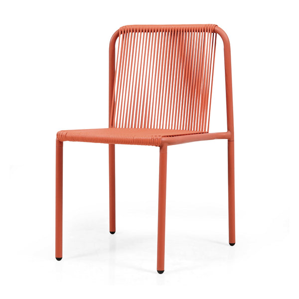 English Elm Christopher Knight Home® - Burgess Weather-Resistant Outdoor Stacking Dining Chair Set of 2 — UV-Proof PE Rattan with Iron Frame Orange 23.75 L x 20.9 W x 19.5 H N776P234186O