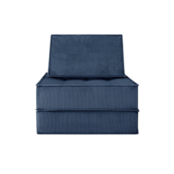 English Elm 33.4 Inch Modular Corduroy Lounge Chair with Spring Cushions for Compact Living Spaces Blue W3975P455222