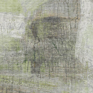 HomeRoots 5' Artichoke Green and Ivory Abstract Washable Area Rug for Stylish Indoor and Outdoor Spaces 5' X 8' 632018