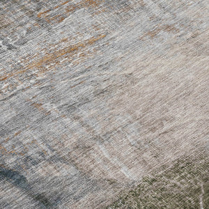 HomeRoots 5' Abstract Beige and Gray Area Rug - Stylish, Washable Indoor/Outdoor Design for High-Traffic Areas 5' X 8' 632024
