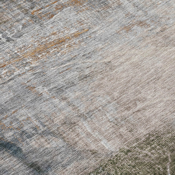HomeRoots 5' Abstract Beige and Gray Area Rug - Stylish, Washable Indoor/Outdoor Design for High-Traffic Areas 5' X 8' 632024