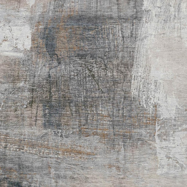 HomeRoots 5' Abstract Beige and Gray Area Rug - Stylish, Washable Indoor/Outdoor Design for High-Traffic Areas 9' X 12' 632027