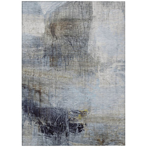 HomeRoots 5' Stylish Sky Blue and Gray Abstract Area Rug – Washable, Durable for Indoor and Outdoor Spaces 8' X 10' 632032