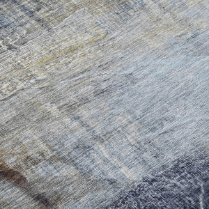 HomeRoots 5' Stylish Sky Blue and Gray Abstract Area Rug – Washable, Durable for Indoor and Outdoor Spaces 9' X 12' 632033