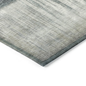 HomeRoots 5' Blue and Gray Abstract Area Rug - Durable, Washable Design for Indoor and Outdoor Use, Modern Style 8' Round 632043