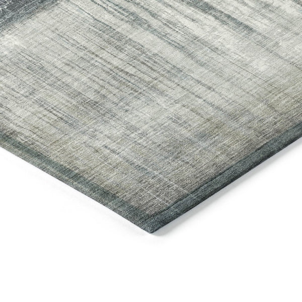 HomeRoots 5' Blue and Gray Abstract Area Rug - Durable, Washable Design for Indoor and Outdoor Use, Modern Style 8' Round 632043
