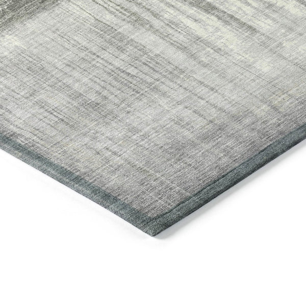 HomeRoots 5' Fern Green and Gray Abstract Area Rug - Stylish, Washable Design for Indoor and Outdoor Spaces 8' Round 632049
